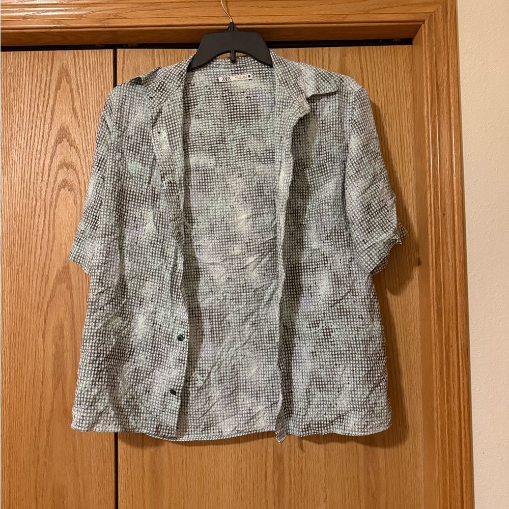 Zara Mens patterned button down Shirt